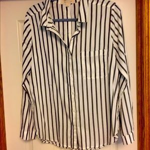 Black and white striped blouse, sz L.